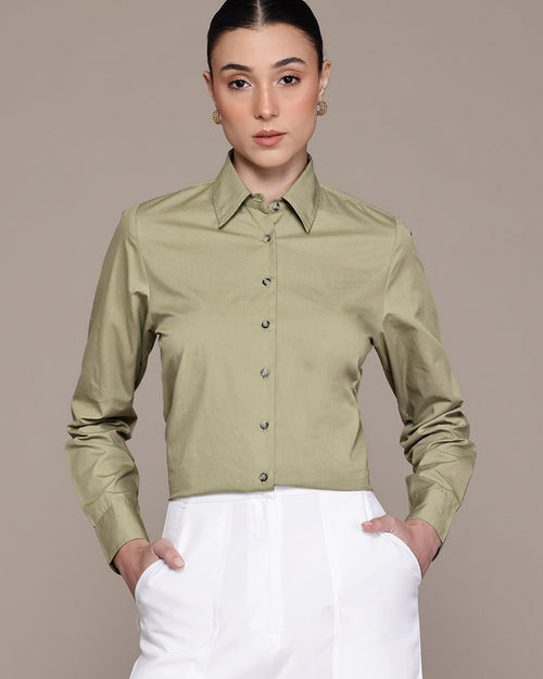 Popnetic Women Smart Pure Cotton Formal Shirt