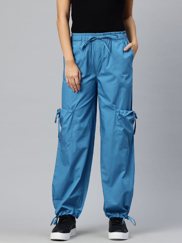 Popnetic Loose Fit High-Rise Pure Cotton Parachute Cargo Trouser