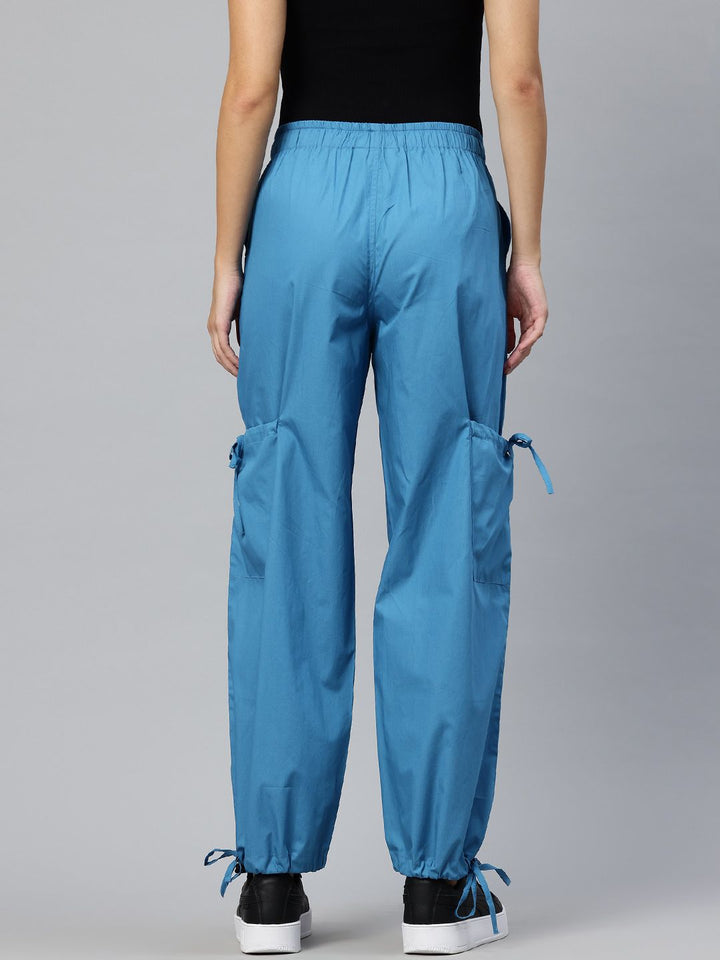 Popnetic Loose Fit High-Rise Pure Cotton Parachute Cargo Trouser