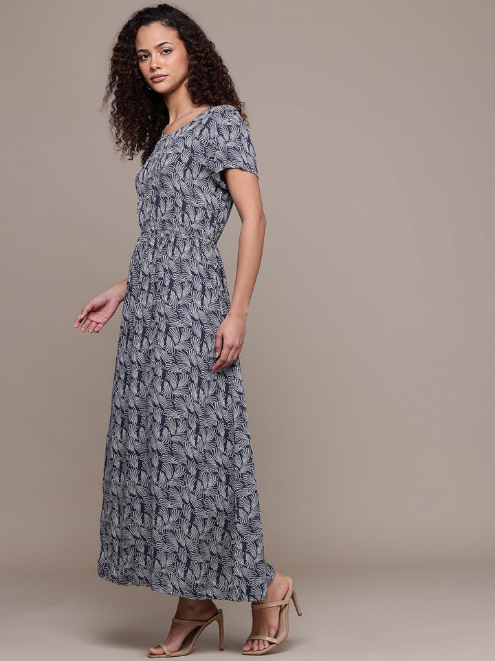 Popnetic Floral Print A-Line Midi Dress
