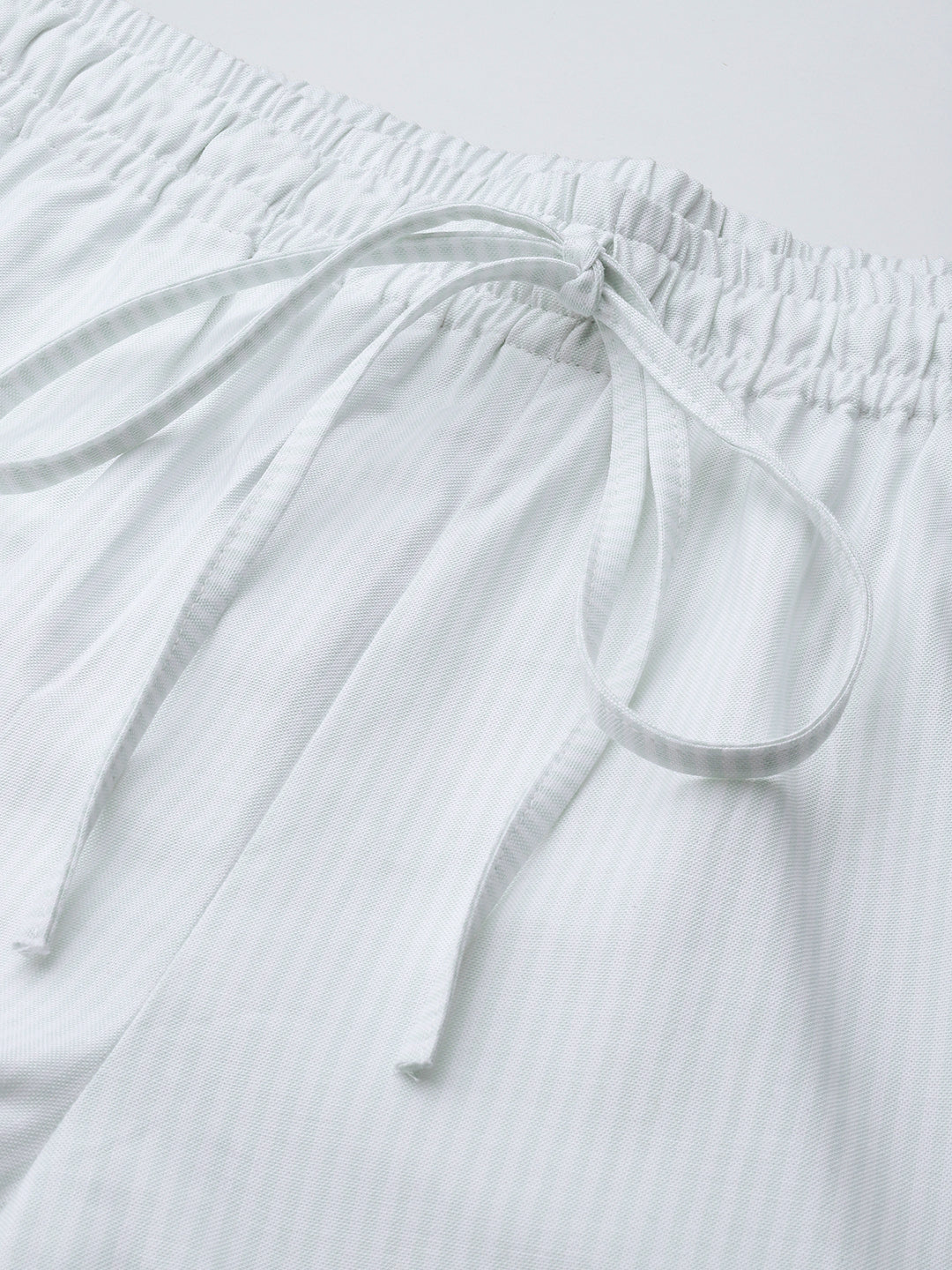 Popnetic Women Striped Smart High-Rise Cotton Linen Trousers
