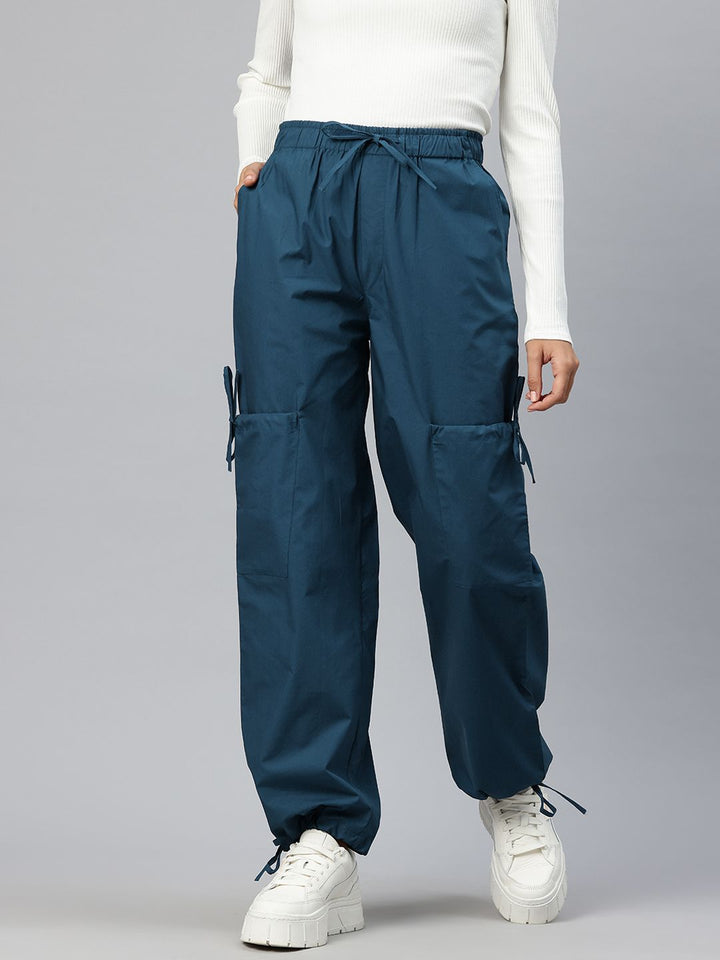 Popnetic Loose Fit High-Rise Pure Cotton Parachute Cargo Trouser