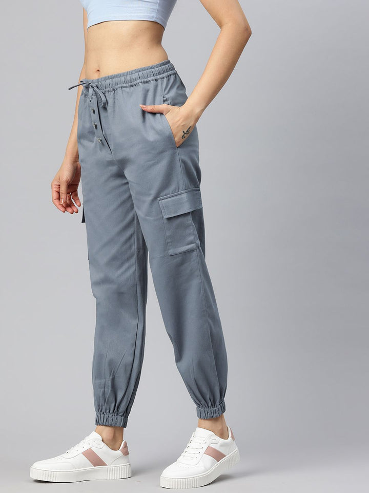 Popnetic High-Rise Pure Cotton Cargo Joggers