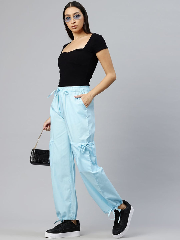 Popnetic Loose Fit High-Rise Pure Cotton Parachute Cargo Trouser