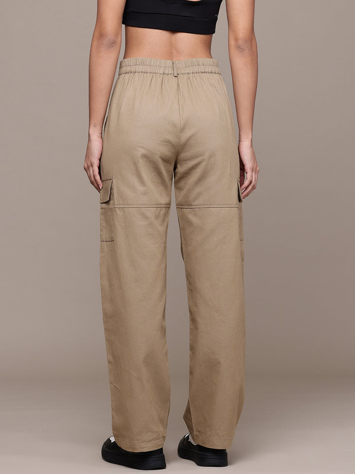 Popnetic Women High-Rise Pure Cotton Regular Fit Cargos
