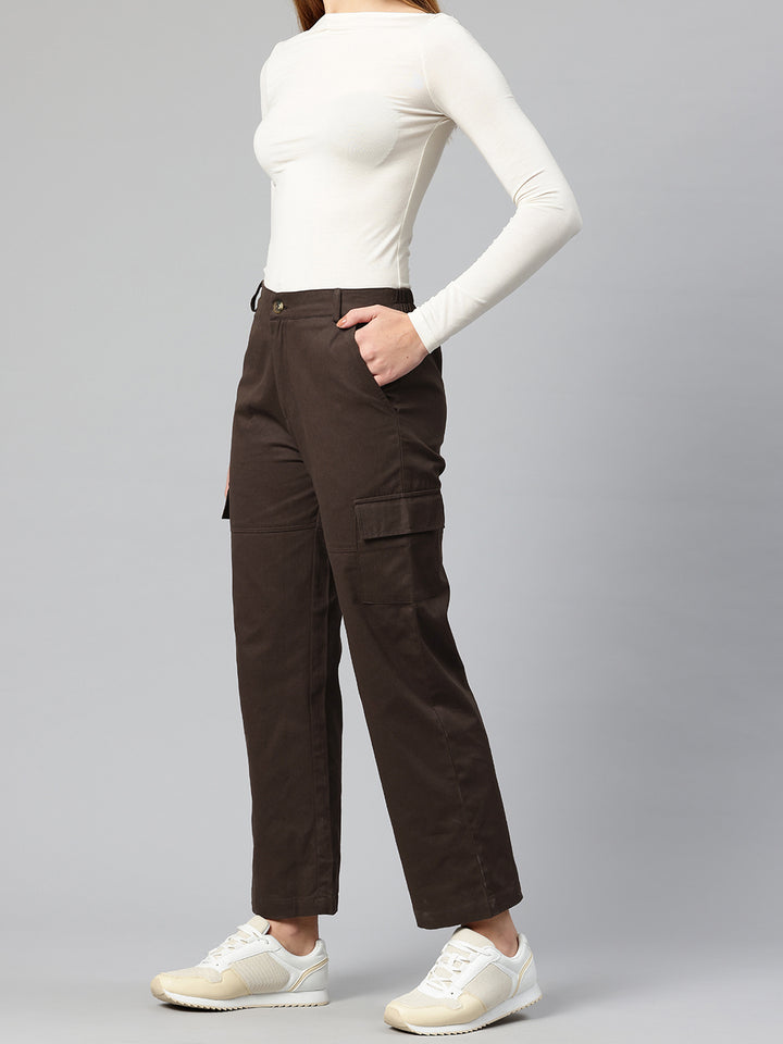 Popnetic Women High-Rise Cargos Trousers