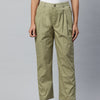 Popnetic Loose Fit High-Rise Pleated Pure Cotton Trousers