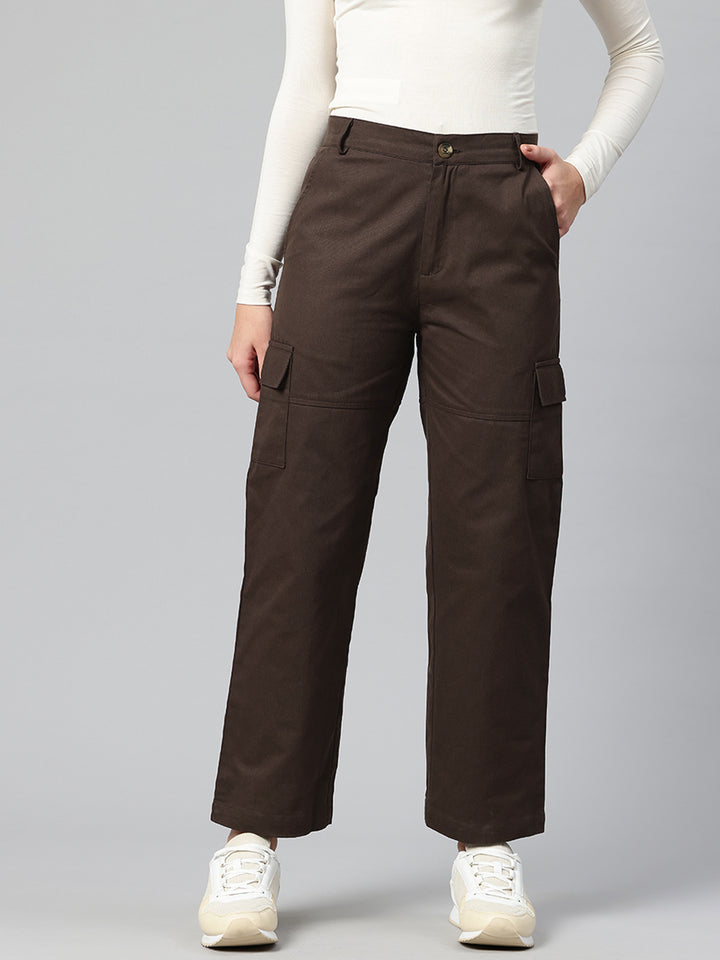 Popnetic Women High-Rise Cargos Trousers