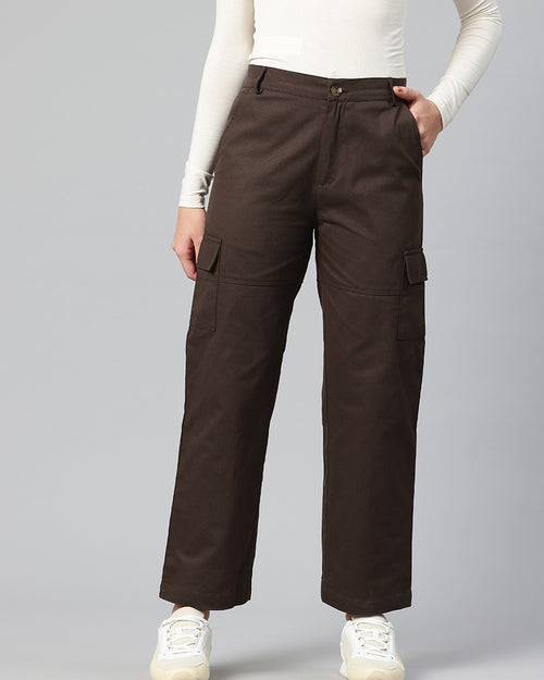 Popnetic Women High-Rise Cargos Trousers