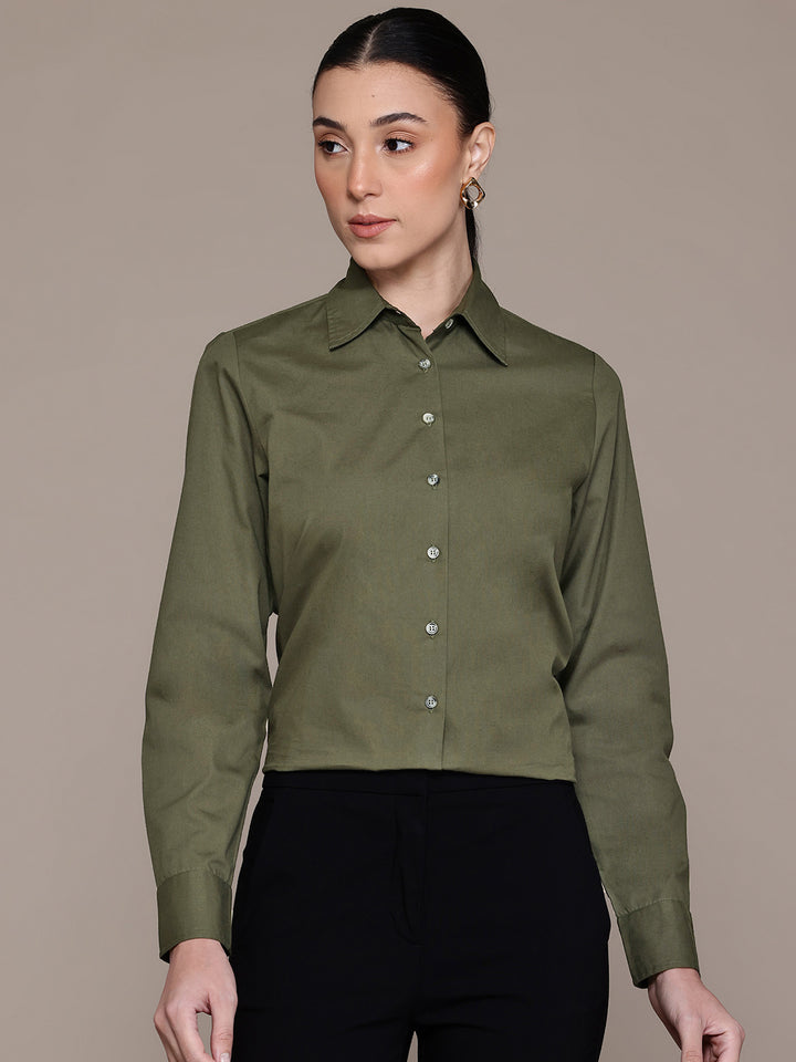 Popnetic Women Smart Pure Cotton Formal Shirt
