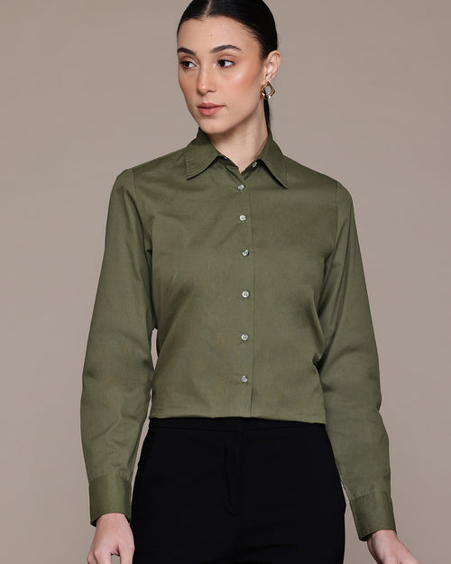 Popnetic Women Smart Pure Cotton Formal Shirt
