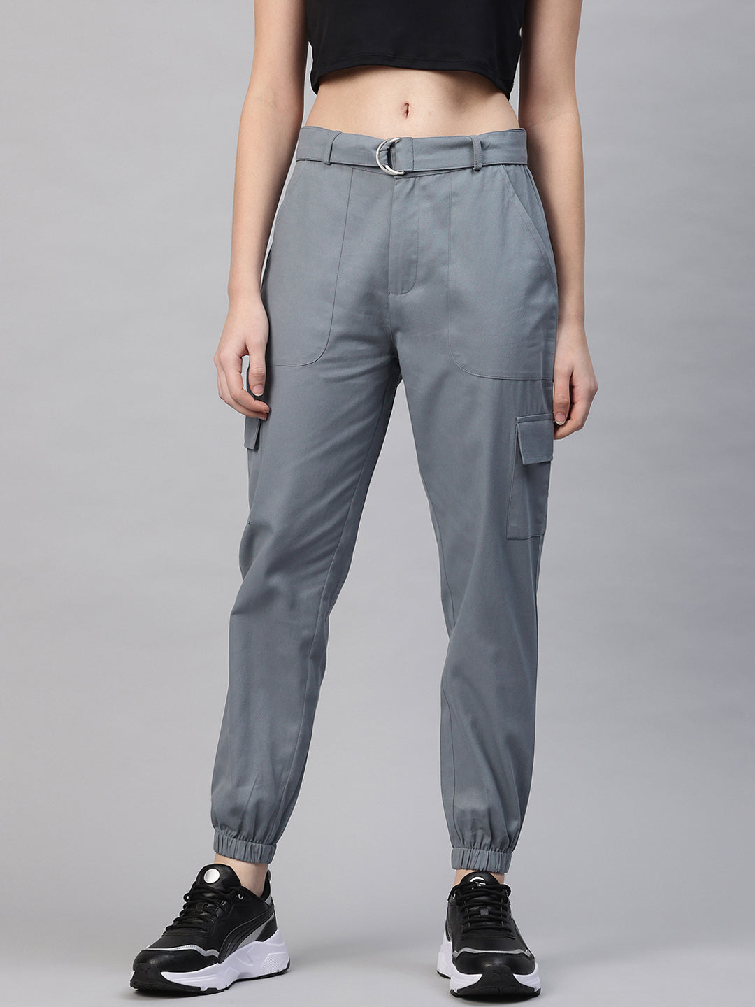 Popnetic Women High-Rise Cargos Trousers