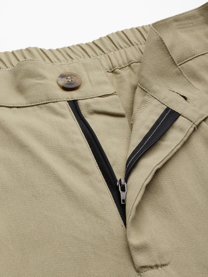 Popnetic High-Rise Pleated Pure Cotton Parallel Trousers
