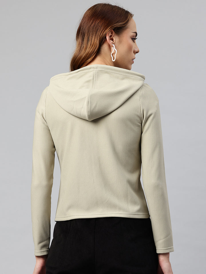 Popnetic Ribbed Hooded Sweatshirt