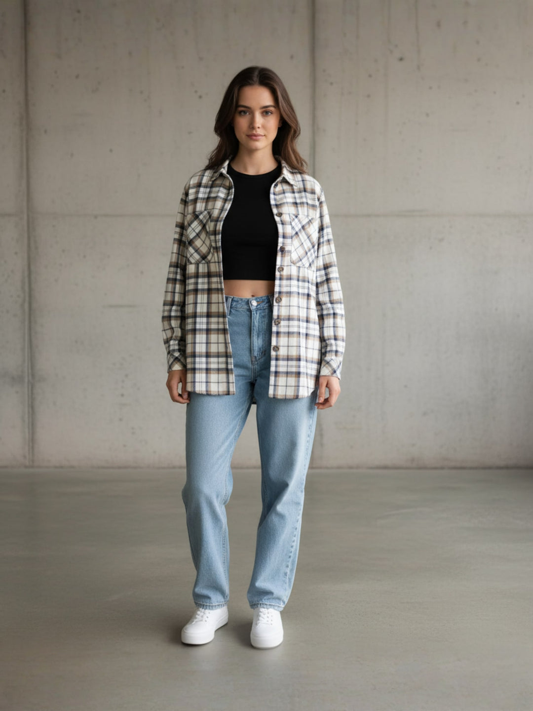 Popnetic Women Tartan Checks Checked Casual Shirt