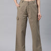 Popnetic Flat-Front High-Rise Pure Cotton Cargos