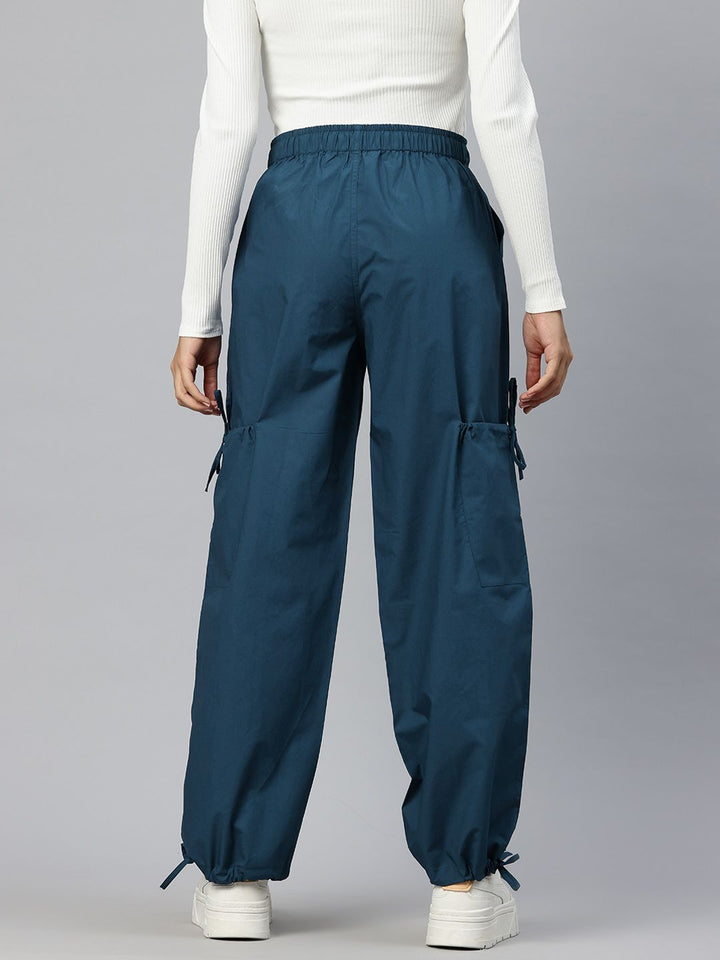 Popnetic Loose Fit High-Rise Pure Cotton Parachute Cargo Trouser