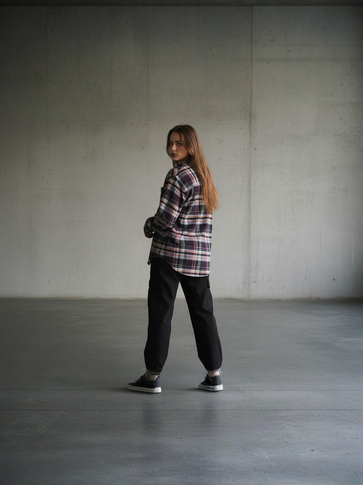 Popnetic Women Pure Cotton Flannel Oversized Shirt