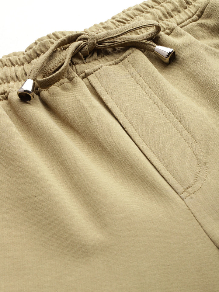 Popnetic Women Pure Cotton High-Rise Cargo Style Joggers Trousers