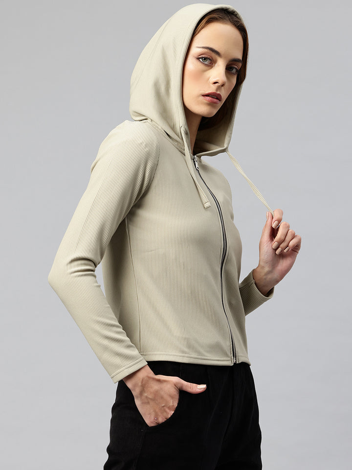 Popnetic Ribbed Hooded Sweatshirt