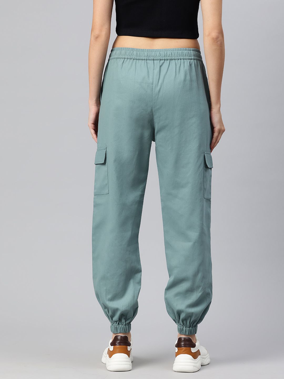 Popnetic High-Rise Pure Cotton Cargo Joggers