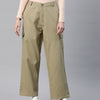 Popnetic Flat-Front High-Rise Pure Cotton Cargos