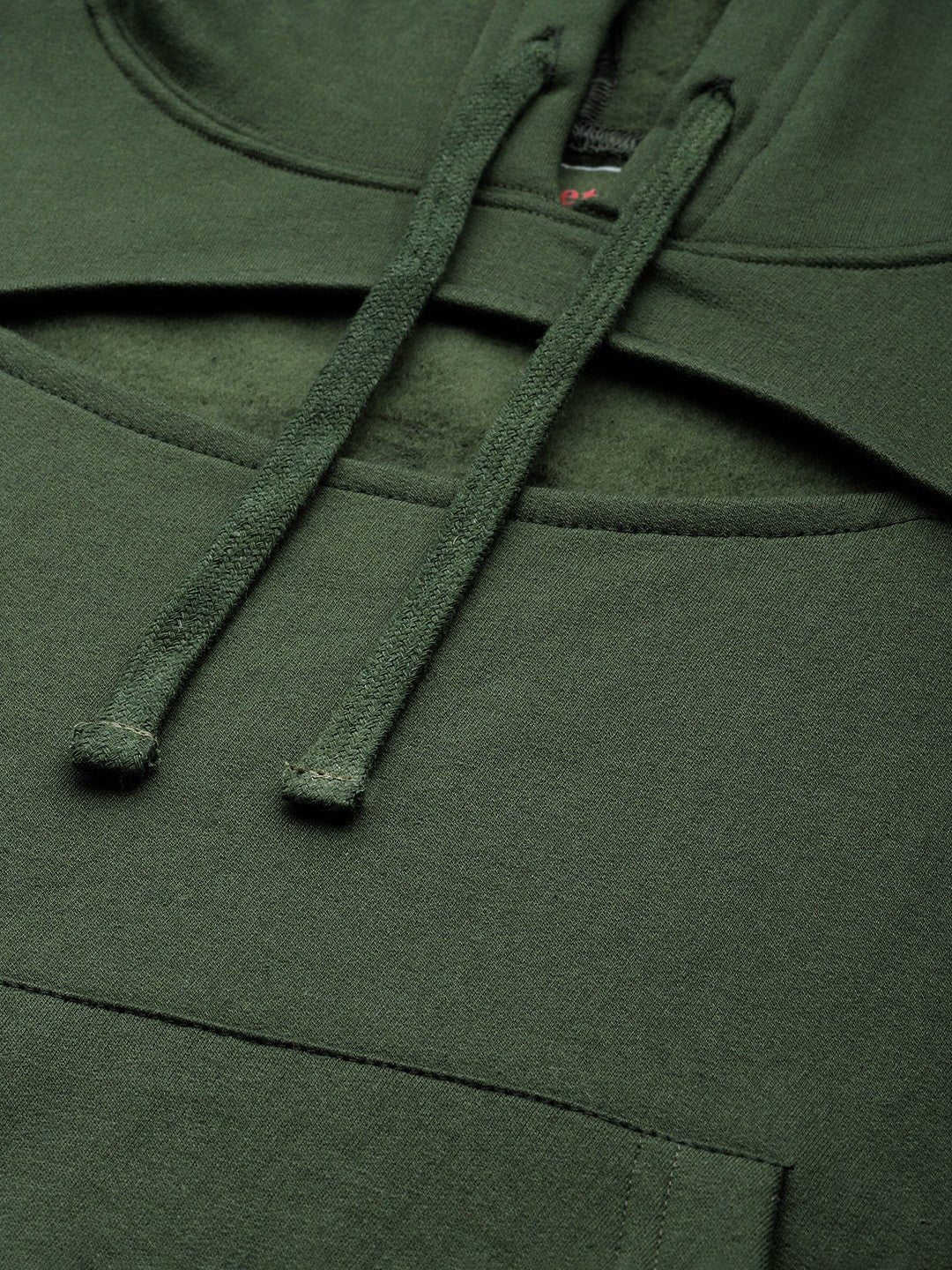 Popnetic Women Solid Cut-Out Detail Hooded Sweatshirt