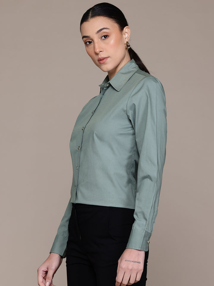 Popnetic Women Smart Pure Cotton Formal Shirt