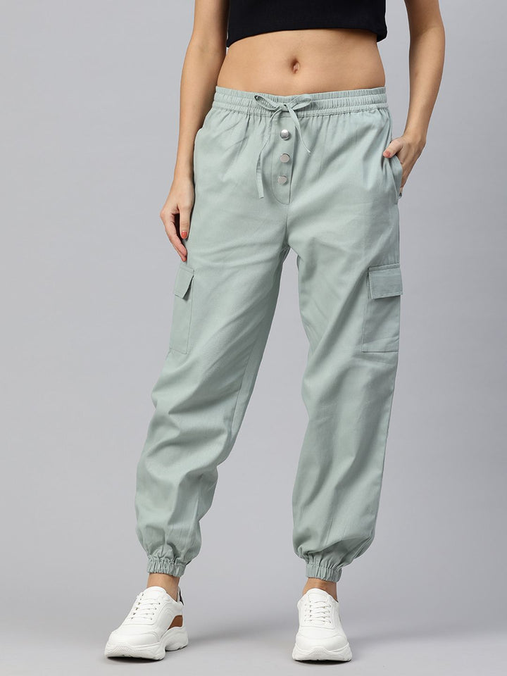 Popnetic High-Rise Pure Cotton Cargo Joggers