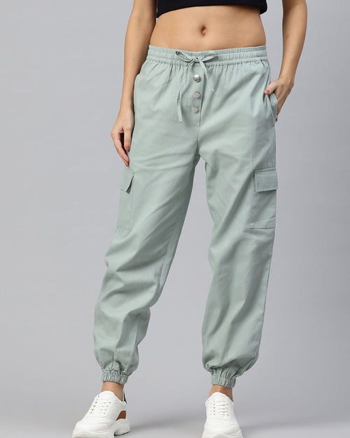 Popnetic High-Rise Pure Cotton Cargo Joggers