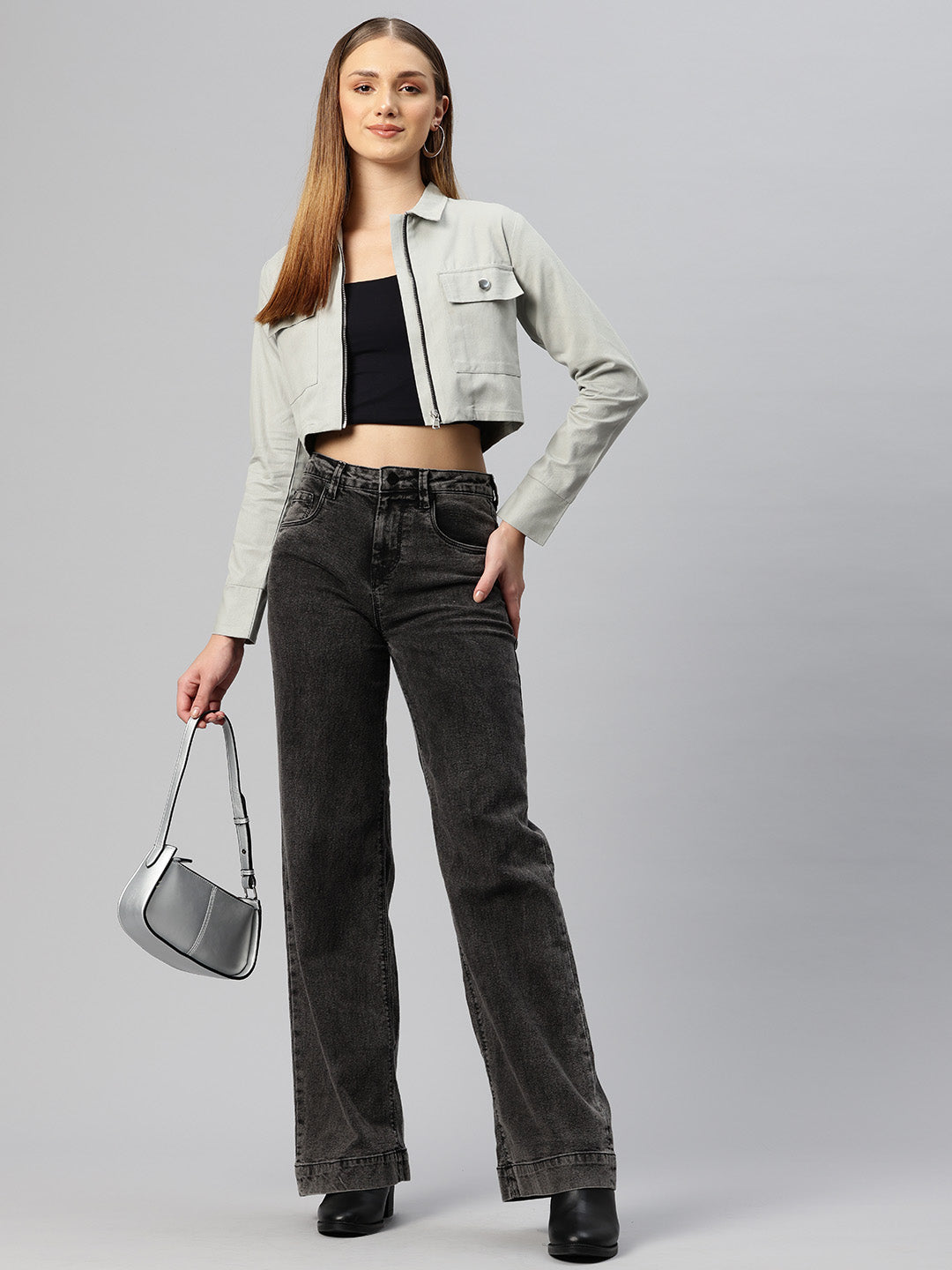Popnetic Women Crop Tailored Jacket