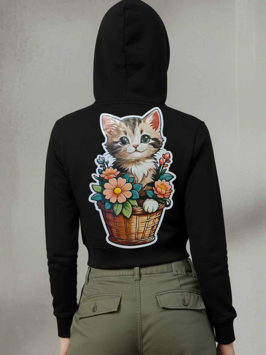 Popnetic Women Printed Hooded Sweatshirt
