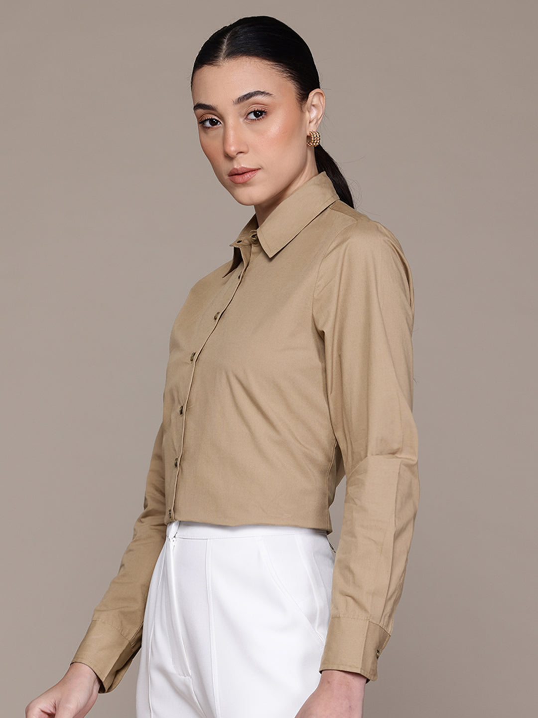 Popnetic Women Smart Pure Cotton Formal Shirt