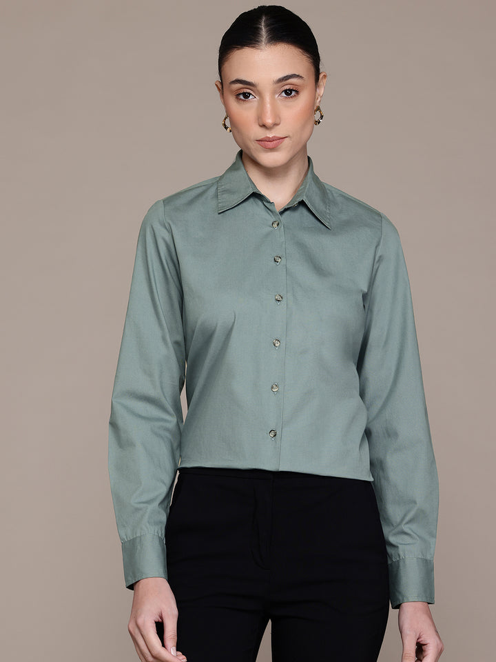 Popnetic Women Smart Pure Cotton Formal Shirt