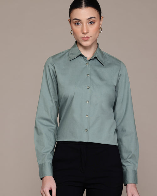 Popnetic Women Smart Pure Cotton Formal Shirt