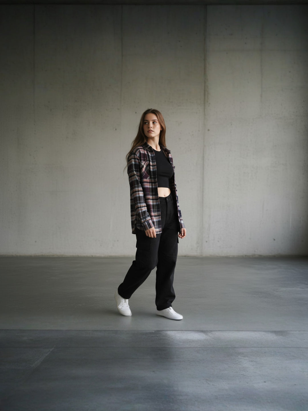 Popnetic Women Pure Cotton Flannel Oversized Shirt