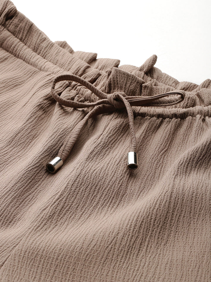 Popnetic Textured High-Rise Trousers