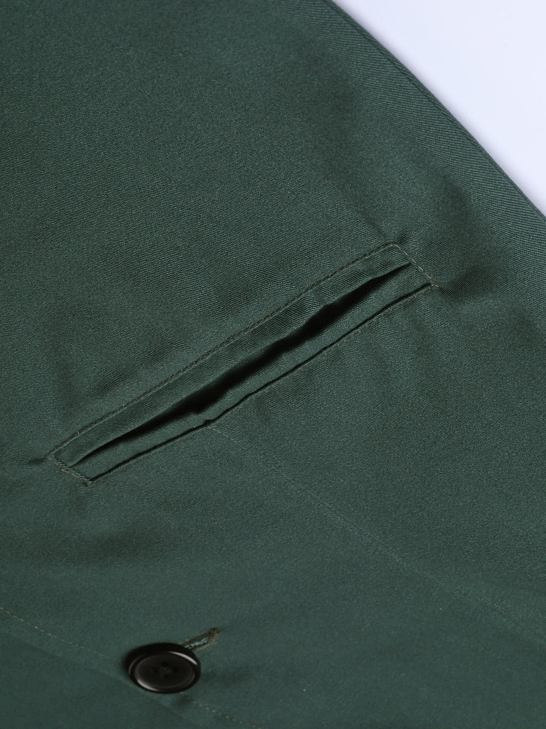 Popnetic Women Green Solid Casual Pure Cotton Blazer