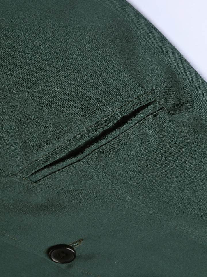 Popnetic Women Green Solid Casual Pure Cotton Blazer