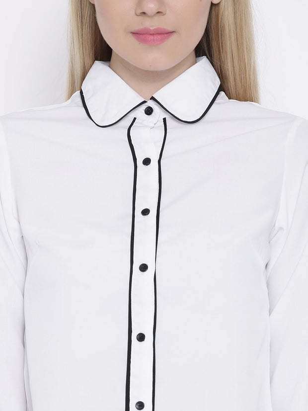 Popnetic White Polyester Shirt