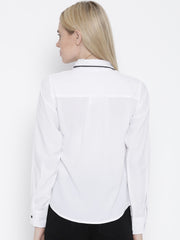 Popnetic White Polyester Shirt