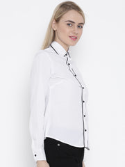 Popnetic White Polyester Shirt