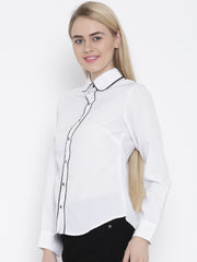 Popnetic White Polyester Shirt