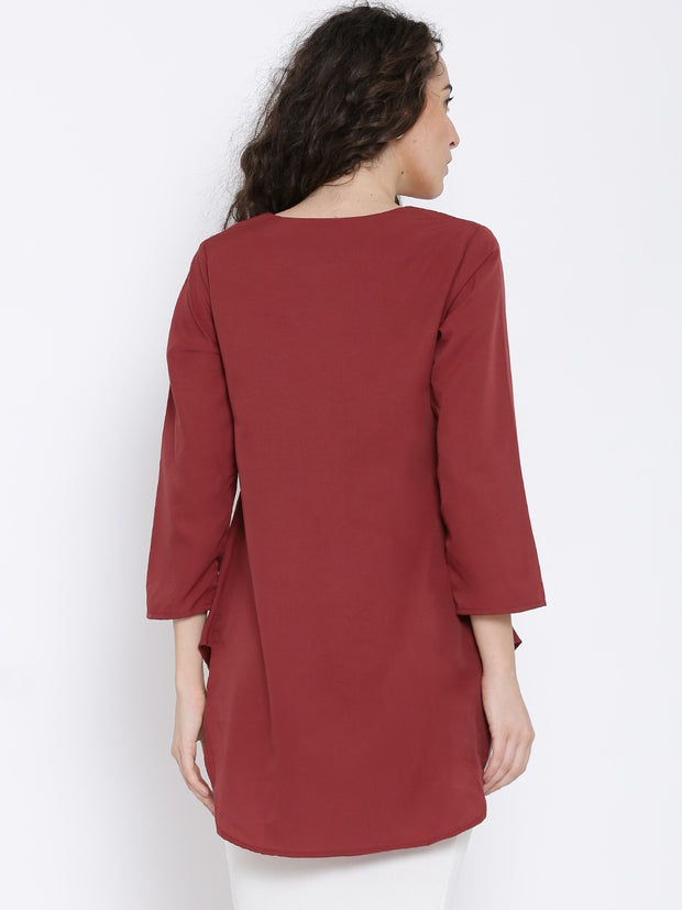 Popnetic Maroon High-Low Top