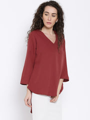 Popnetic Maroon High-Low Top