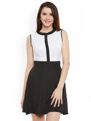 Popnetic Women Black Solid Fit & Flare Dress