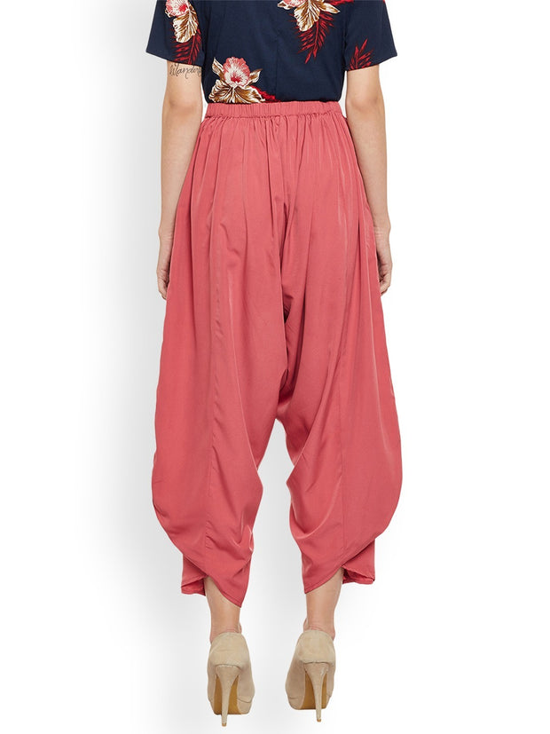Popnetic Women Pink Relaxed Flared Solid Jodhpuris