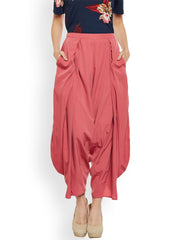 Popnetic Women Pink Relaxed Flared Solid Jodhpuris