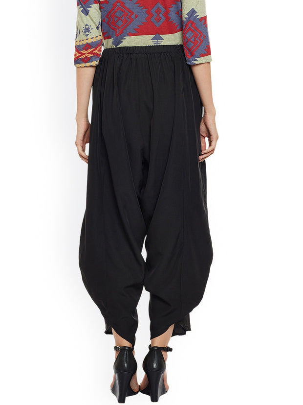 Women Black Relaxed Flared Solid Jodhpuris
