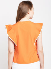 Popnetic Women Orange Solid Top